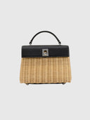 Marie 22 Haute Rattan – Black Leather & Silver Hardware