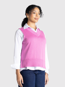 V-Neck Cotton Vest - Ultra Pink