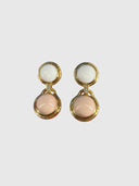 Lindy Earring – Gold White Stone Pink Coral